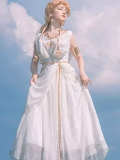 Academic Lolita Outfits White Embroidered Sleeveless Dress Cloak Accessory