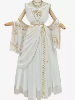 Academic Lolita Outfits White Embroidered Sleeveless Dress Cloak Accessory