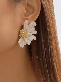 Alloy Flower Earrings For Women 2026