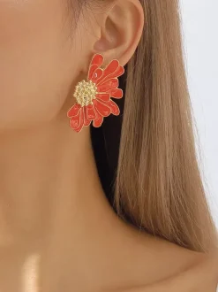 Alloy Flower Earrings For Women 2026