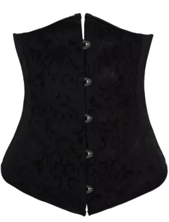 Alluring Black Jacquard Women Sexy Corsets