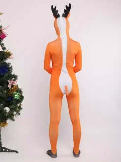 Animal Zentai Suits Adults Zentai Suit Reindeer Sexy Orange Lycra Spandex Full Body Costumes