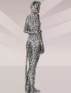Animal Zentai Suits Morph Suit Leopard Cosplay Lycra Spandex Fabric Catsuit with Eyes and Mouth Opened Unisex Body Suit