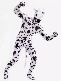Animal Zentai Suits Morph Suit White Cow Style Zentai Suit Full Body Lycra Spandex Bodysuit