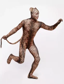 Animal Zentai Suits Morph Suit Leopard Style Zentai Suit Lycra Spandex Bodysuit with Eyes & Mouth Opened