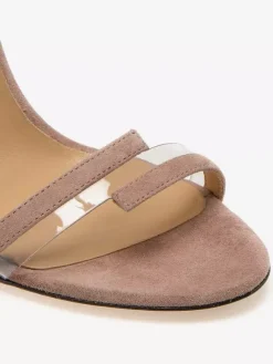 Ankle Strap Sandals Suede Open Toe High Heel Dress Shoes
