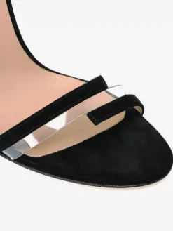 Ankle Strap Sandals Suede Open Toe High Heel Dress Shoes