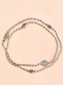 Anklet Feather Pendant Plated Boho-Inspired Ankle Bracelet