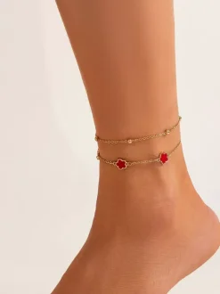 Anklet Flowers Delicated Chic Romantic Beach Anklet Chain 2PCS