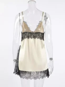 Apricot Cami Top Straps Neck Lace Chic Backless Women Camis