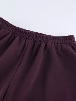 Athleisure Set For Active Women - Plum Hooded Zip-up Wide Leg Tracksuit - 2026 Spring Lounge & Yoga Wear