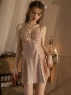 Babydolls Lingerie Sexy Babydoll Pink Ruffles Sheer Polyester Sexy