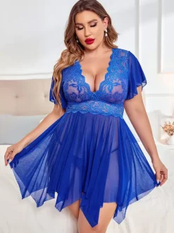 Babydolls Lingerie For Woman Red Lace Sexy Nightgown