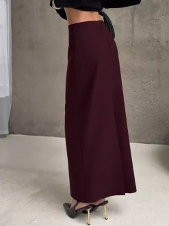 Back Slit Women Maxi Skirt - Elegant High Waist Straight Column - Quiet Luxury Office Wear 2026