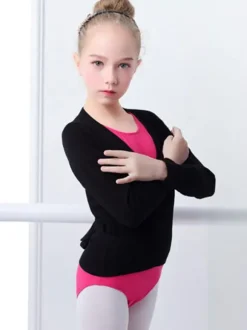 Ballet Dance Costumes Pink Women's Kid's Dancer Pleated Lace up Artwork Pleated Cotton Blend Overcoat Top dancing wear