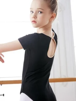 Ballet Dress Green Women's Kid's Ballerina Pleated Cut Out Color Block Shaping Lycra Spandex Jumpsuit Jumpsuit dancing wear