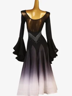Ballroom Dance Costumes Black Women's Lycra Spandex Dress Dance Wear