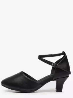 Ballroom Dance Shoes Women's Round Toe Criss Cross Latin Dance Shoes