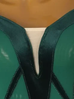 Ballroom Dance Costumes Green Women's Color Block Lycra Spandex Dress Ruffles Dance Dress