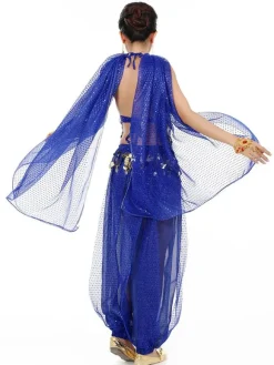 Belly Dance Costume Chiffon Women's Red Bollywood Dance Dress With Scarf