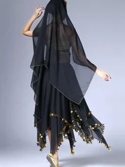 Belly Dance Costume Outfit Women Chiffon Skirt Top And Veil Bollywood Dancing Wear