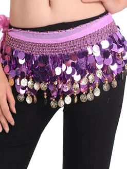Belly Dancing Hip Scarf Blue Tiered Tassels Waist Chains Women's Belly Dance Costume Accessories