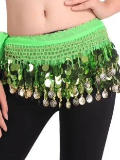 Belly Dancing Hip Scarf Blue Tiered Tassels Waist Chains Women's Belly Dance Costume Accessories