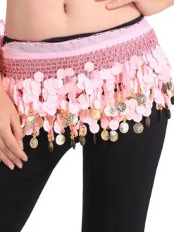 Belly Dancing Hip Scarf Blue Tiered Tassels Waist Chains Women's Belly Dance Costume Accessories