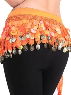 Belly Dancing Hip Scarf Blue Tiered Tassels Waist Chains Women's Belly Dance Costume Accessories