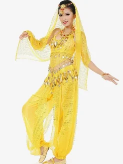 Belly Dance Blue Chiffon Women Performance Sleeveless Dancing Suit