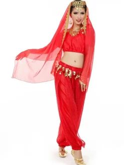 Belly Dance Costume Charming Chiffon Bollywood Dance Dress For Women With Veil