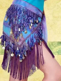 Belly Dance Costume Rose Red Polyester Bollywood Dancing Hip Scarf For Women