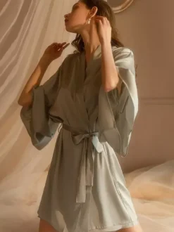 Birdal Lingerie Robe Pajamas Sleepwear Robes Black Lingerie Loungewear