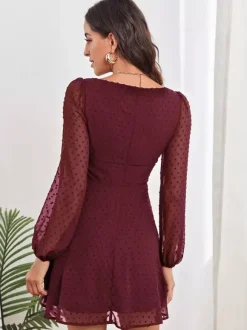 Birthday Mini Dresses White Long Sleeves Short Dress