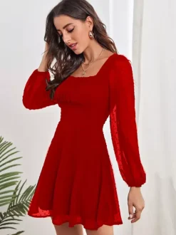 Birthday Mini Dresses White Long Sleeves Short Dress