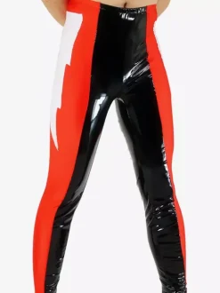 Black & Red Pattern Shiny Metallic Wrestling Unisex Trousers Bottom