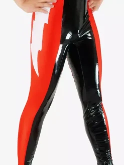 Black & Red Pattern Shiny Metallic Wrestling Unisex Trousers Bottom