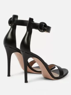 Black Dress Sandals Open Toe Stiletto Heel Ankle Strap Party Shoes