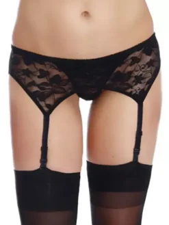 Black Garter Belt Lace Stretch Nylon Sexy Lingerie For Women