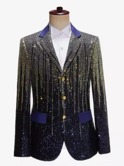 Black Gold Top Retro Long Sleeves Performace Stage Retro Costumes Dancing Wear