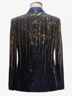 Black Gold Top Retro Long Sleeves Performace Stage Retro Costumes Dancing Wear