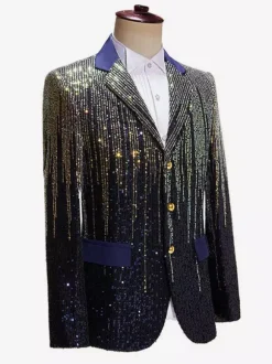 Black Gold Top Retro Long Sleeves Performace Stage Retro Costumes Dancing Wear
