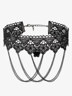 Black Gothic Wedding Necklaces Black Rectangular Wedding Necklace
