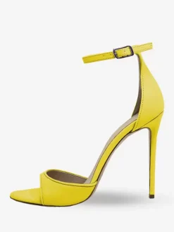 Black Heeled Sandals Open Toe Stiletto Heel Ankle Strap Sandal Shoes