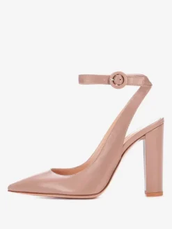 Black High Heel Pumps Slingback Pointed Toe Ankle Strap Dress Shoes