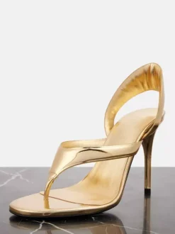 Black High Heel Sandals Flip Flop Stiletto Heel Party Shoes