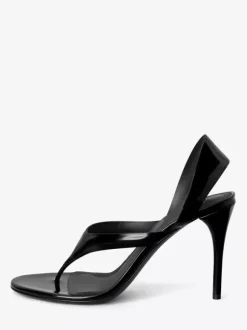Black High Heel Sandals Flip Flop Stiletto Heel Party Shoes