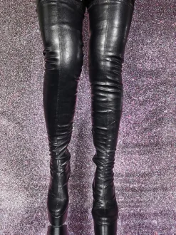 Black Over The Knee Boots Round Toe Platform high Heel Sexy Thigh High Boots