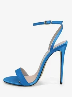 Black Party Shoes High Heel Ankel Strap Sandals