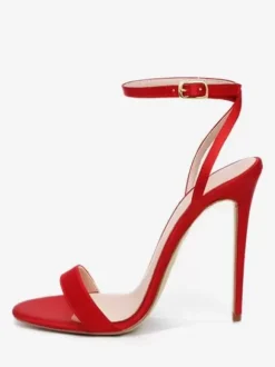 Black Party Shoes High Heel Ankel Strap Sandals